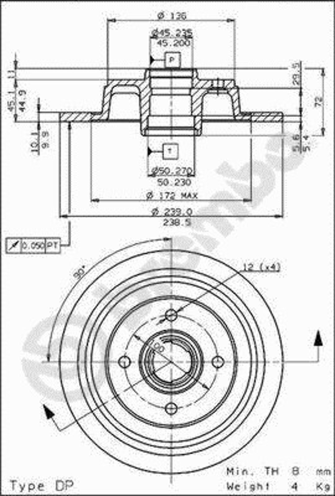 Диск тормозной BRECO BS 7455