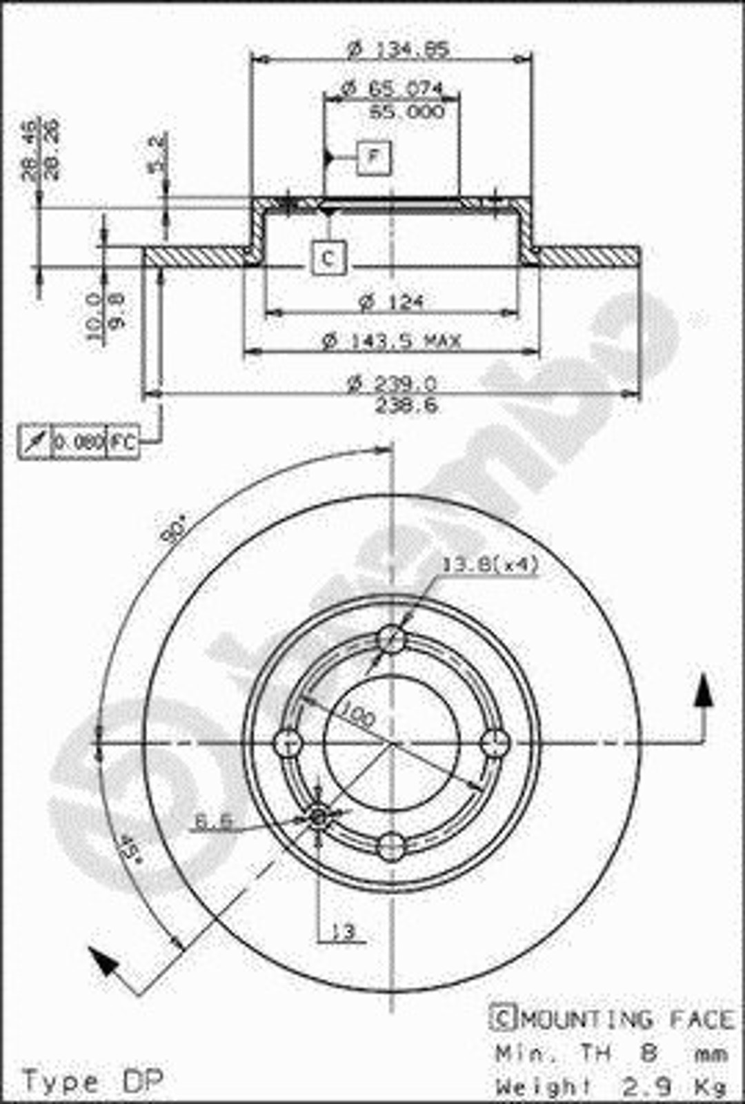 Диск тормозной BRECO BS 7508
