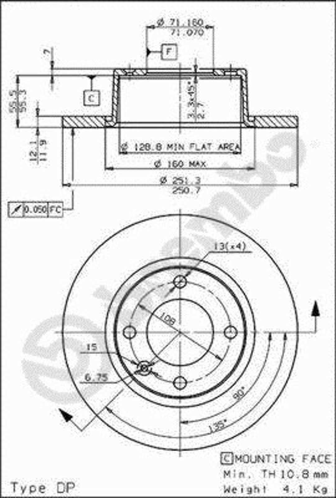 Диск тормозной BRECO BS 7535