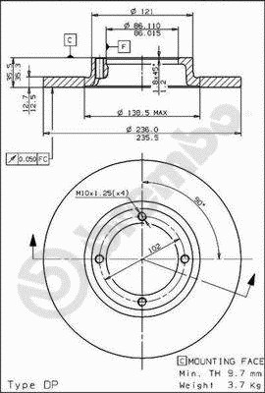 Диск тормозной BRECO BS 7587