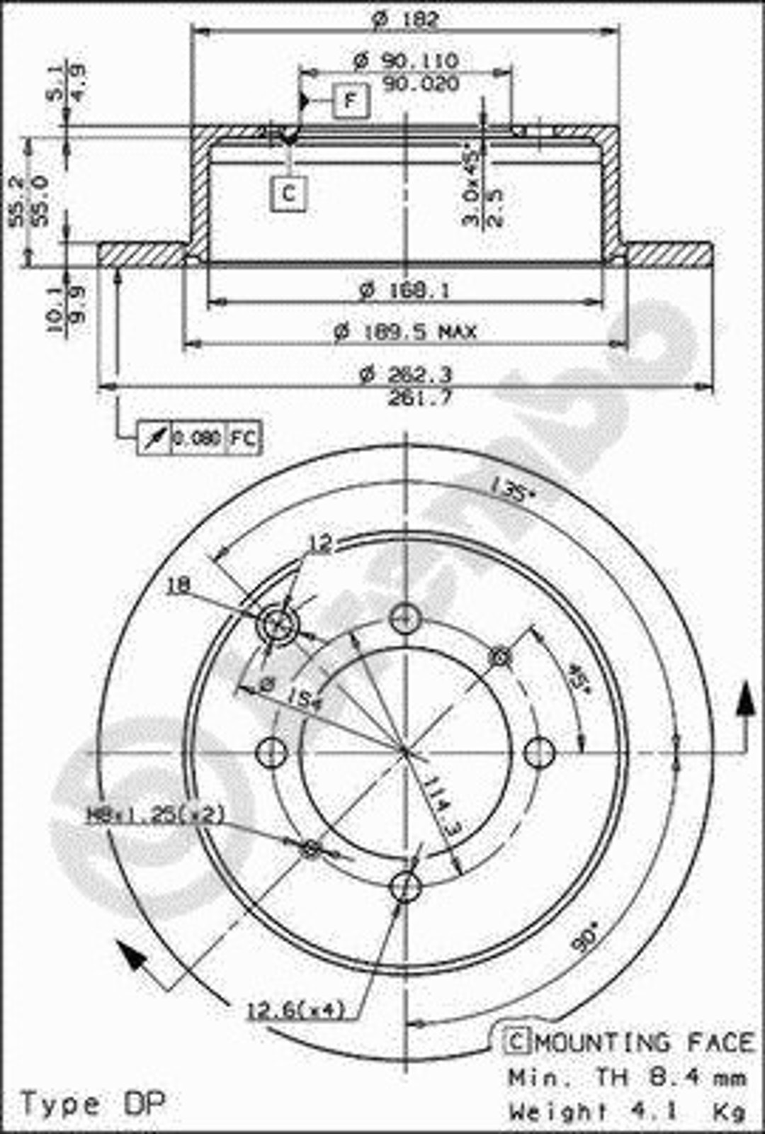 Диск тормозной BRECO BS 7605