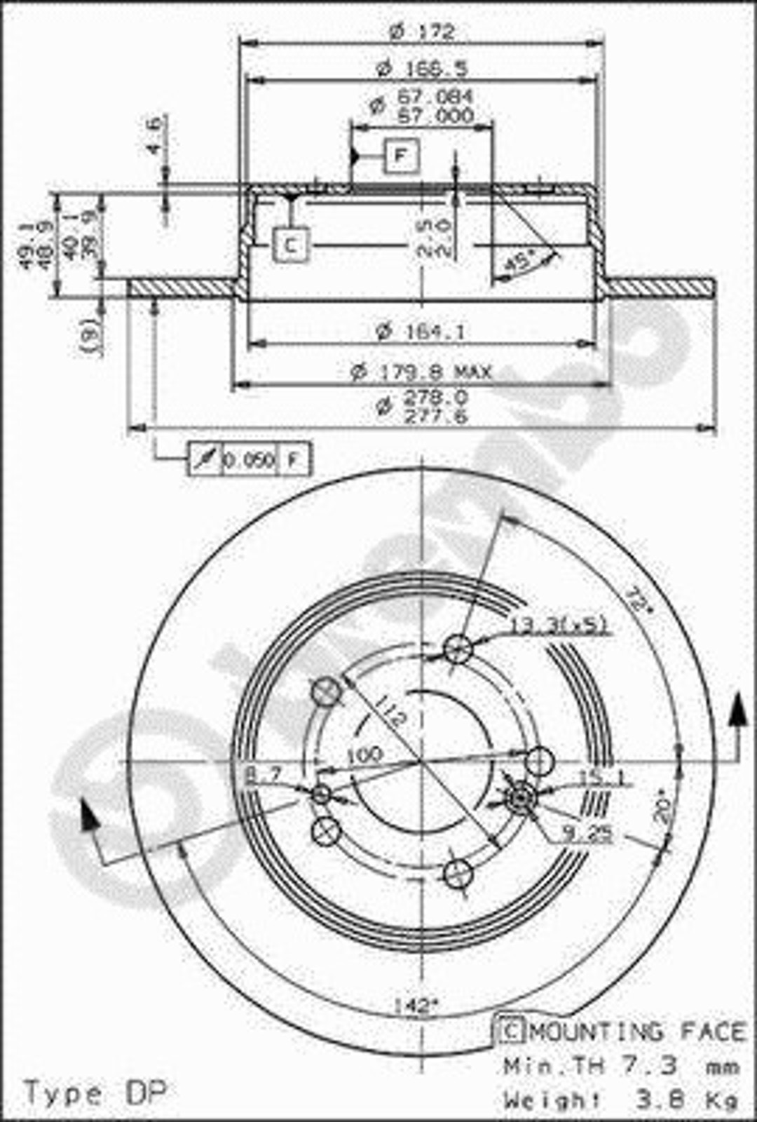Диск тормозной BRECO BS 7636