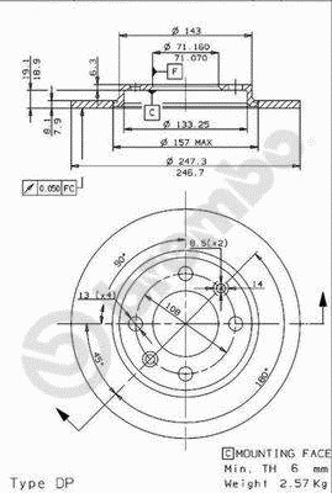 Диск тормозной BRECO BS 7650