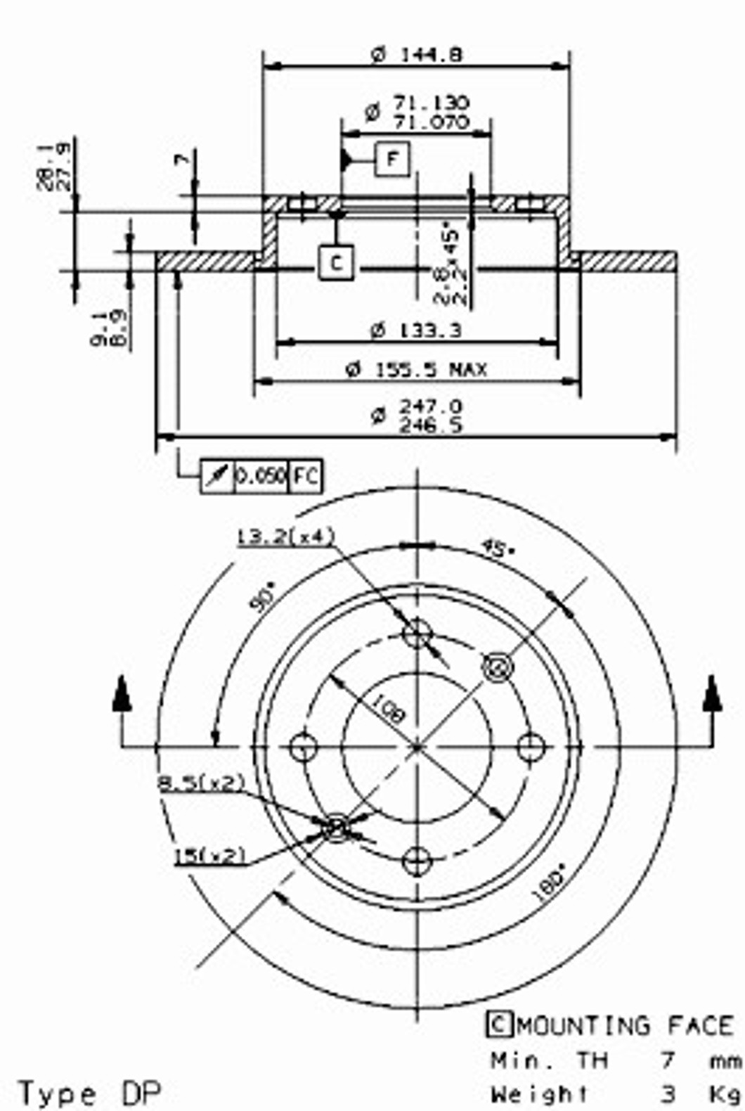 Диск тормозной BRECO BS 7663