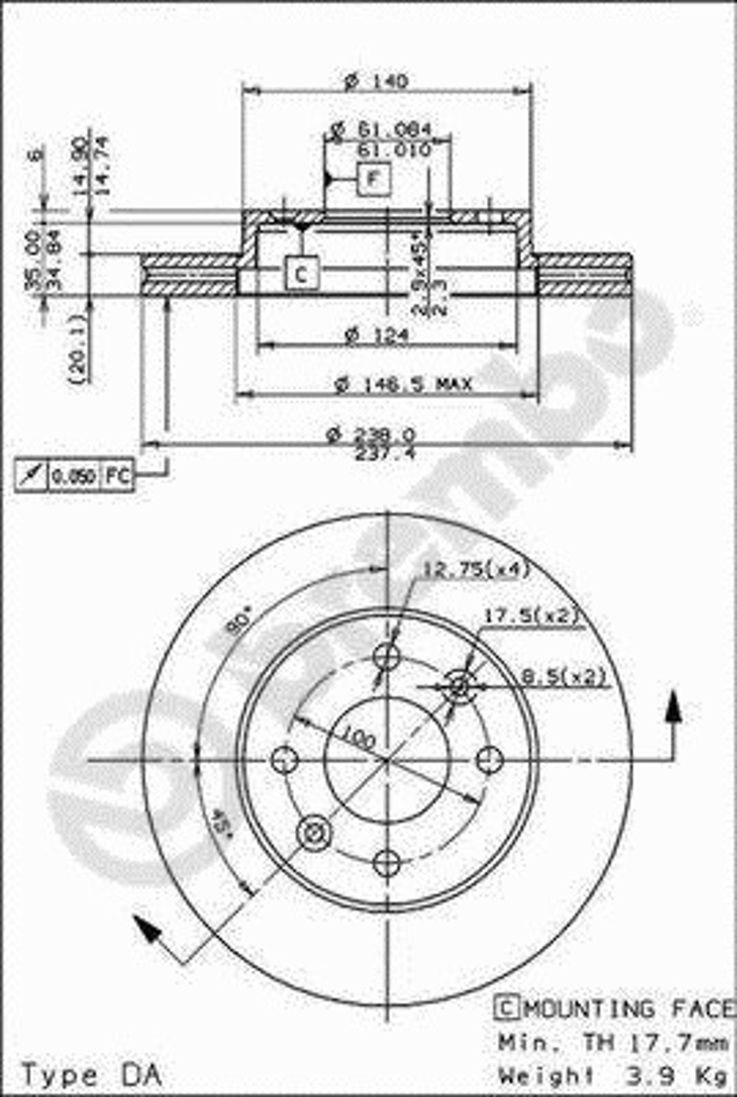 Диск тормозной BRECO BS 7877
