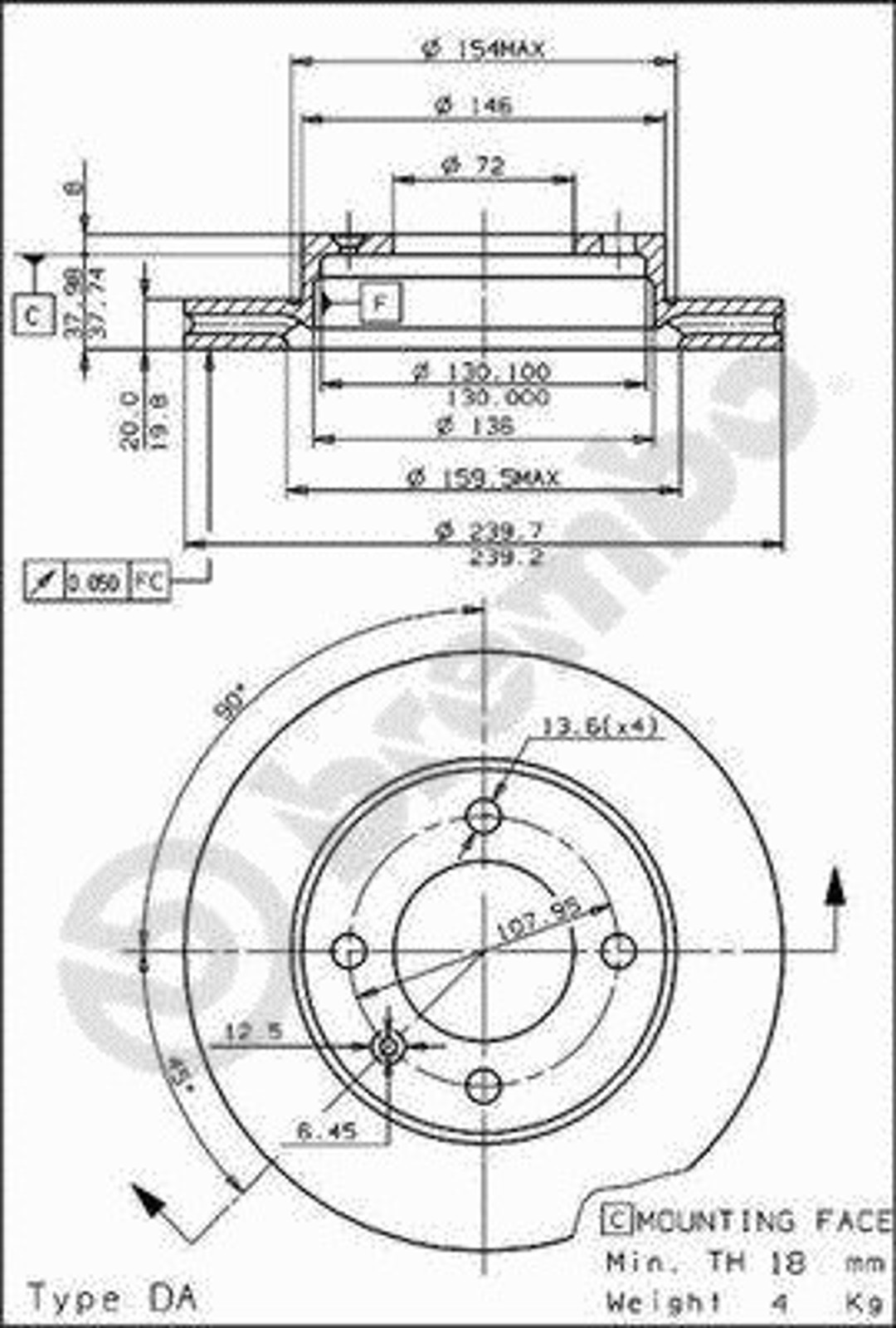 Диск тормозной BRECO BS 7881