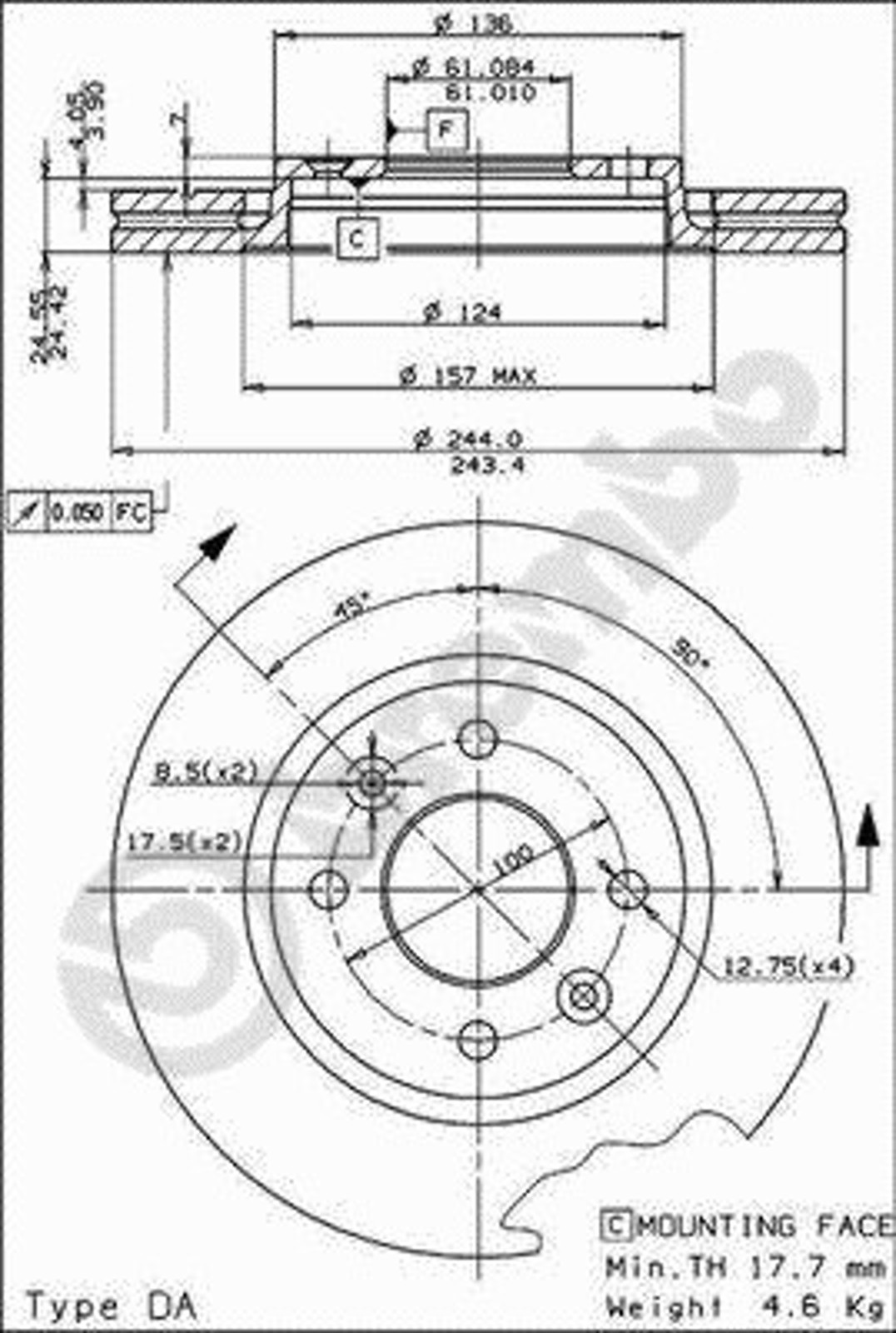 Диск тормозной BRECO BS 7924
