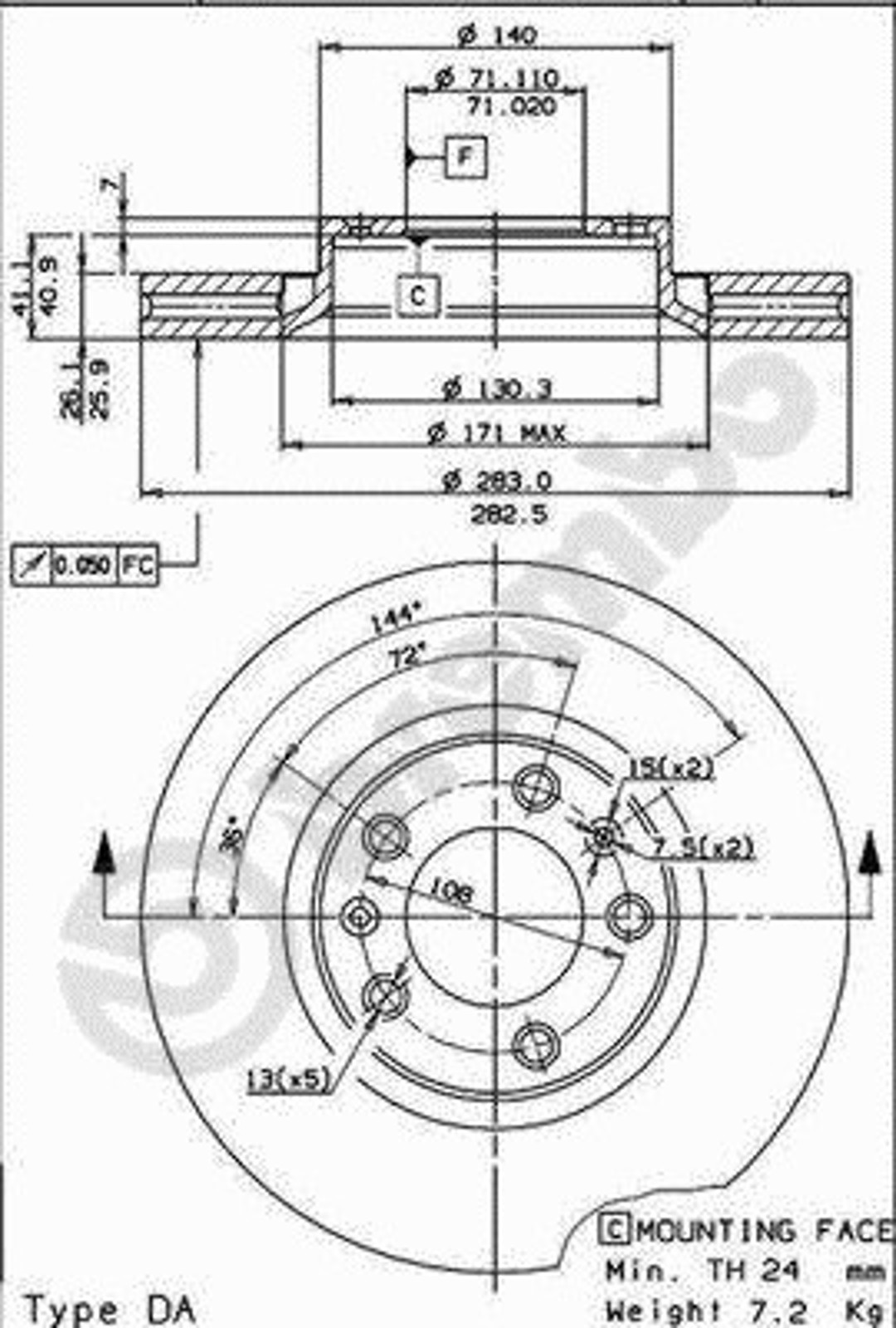 Диск тормозной BRECO BS 8055