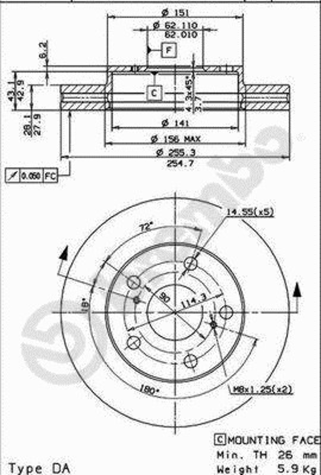 Диск тормозной BRECO BS 8066