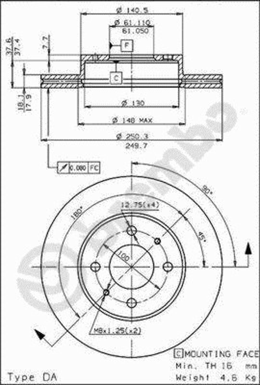 Диск тормозной BRECO BS 8116