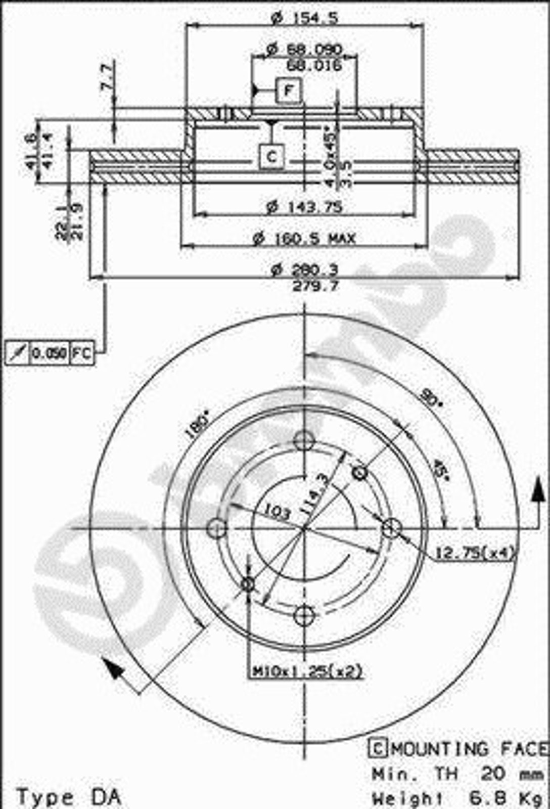 Диск тормозной BRECO BS 8117
