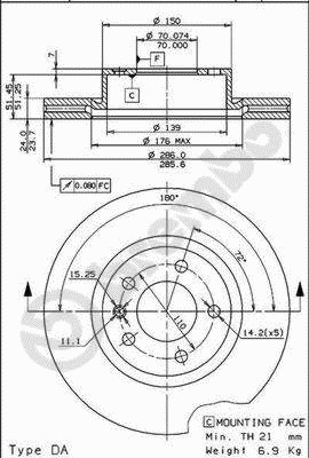 Диск тормозной BRECO BS 8155