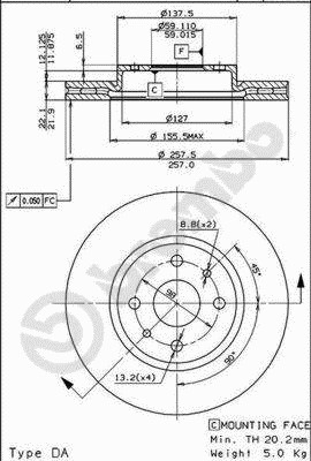 Диск тормозной BRECO BS 8164