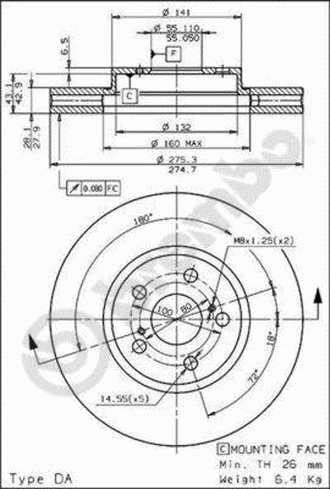 Диск тормозной BRECO BS 8179