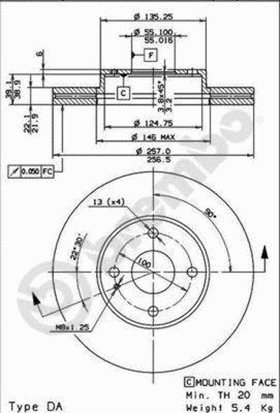 Диск тормозной BRECO BS 8212