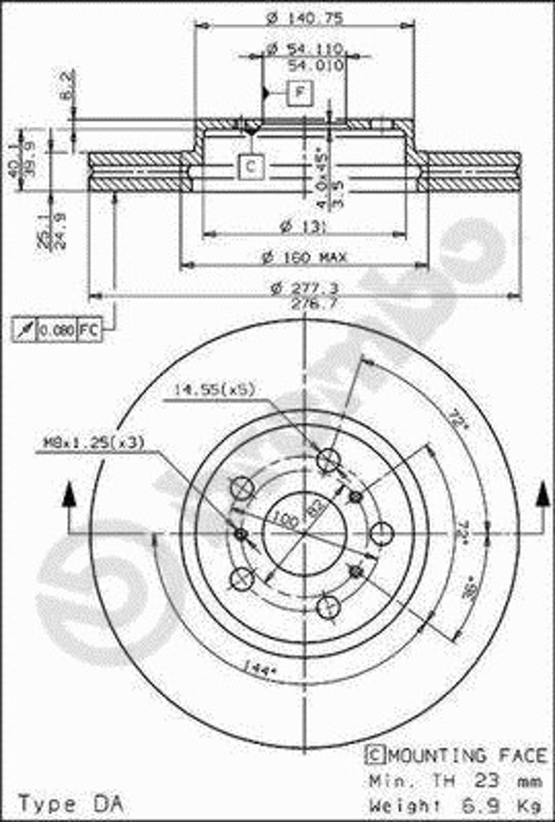 Диск тормозной BRECO BS 8216