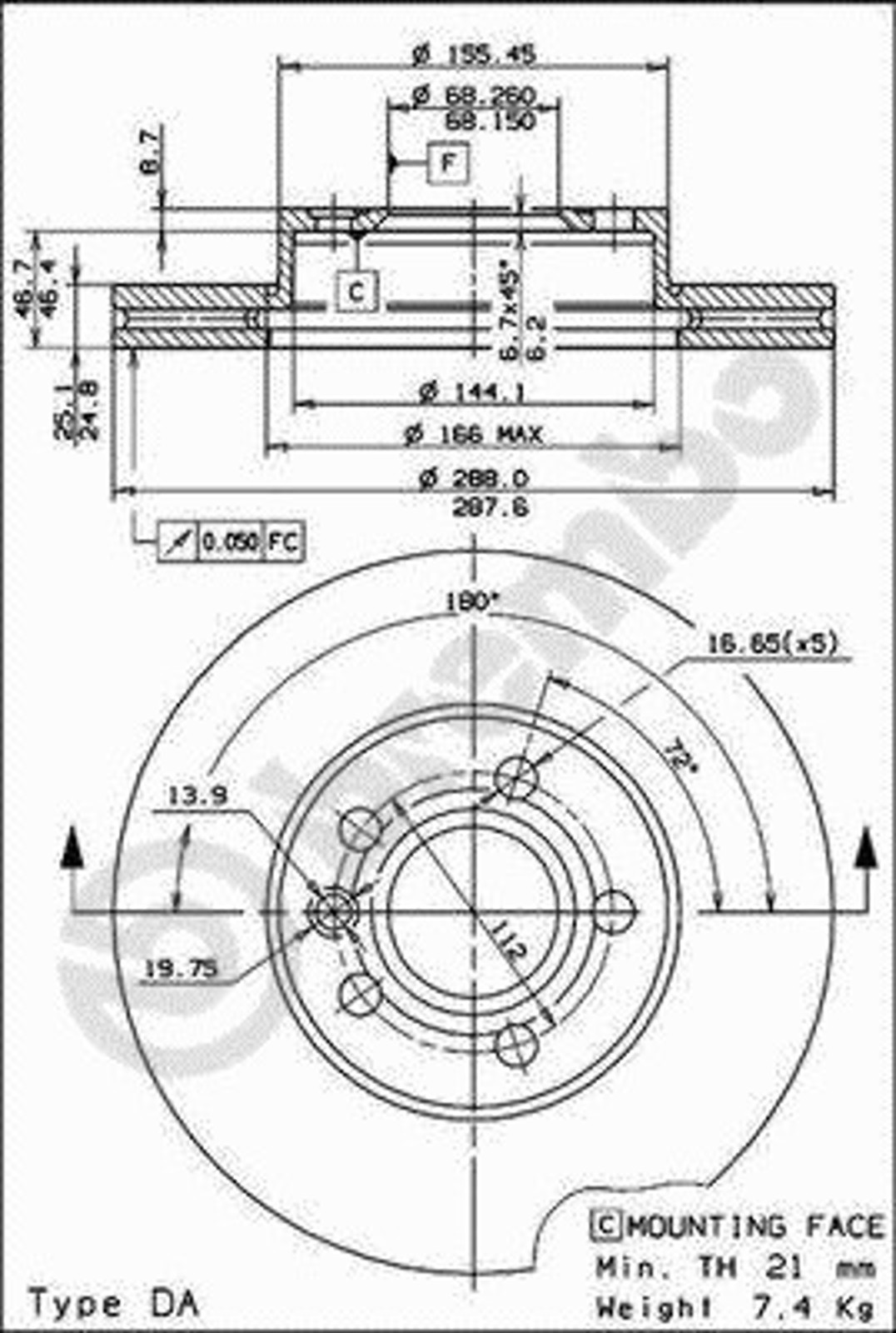 Диск тормозной BRECO BS 8263