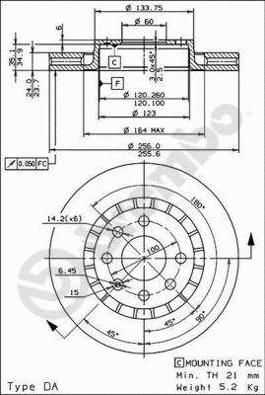 Диск тормозной BRECO BS 8284