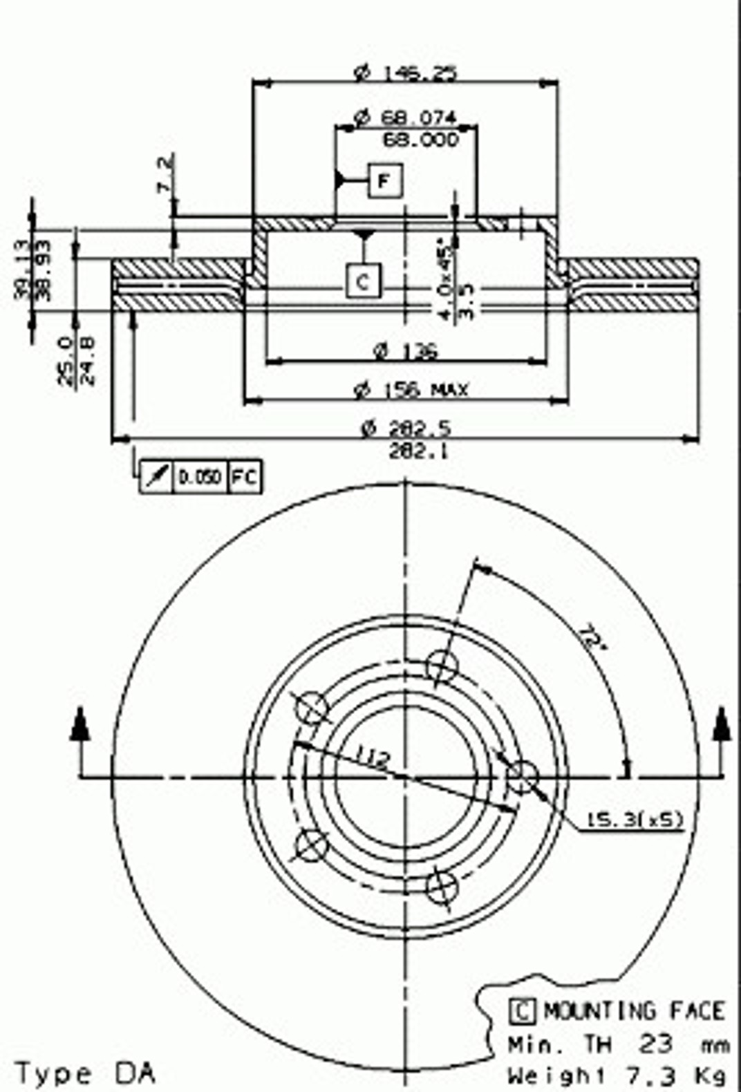 Диск тормозной BRECO BS 8294