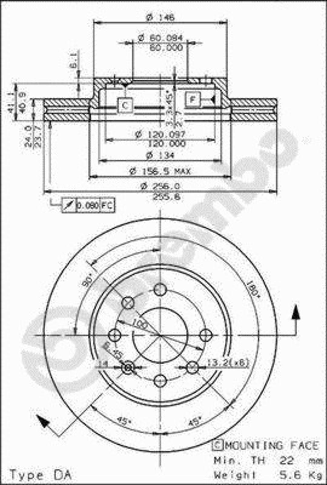 Диск тормозной BRECO BS 8354