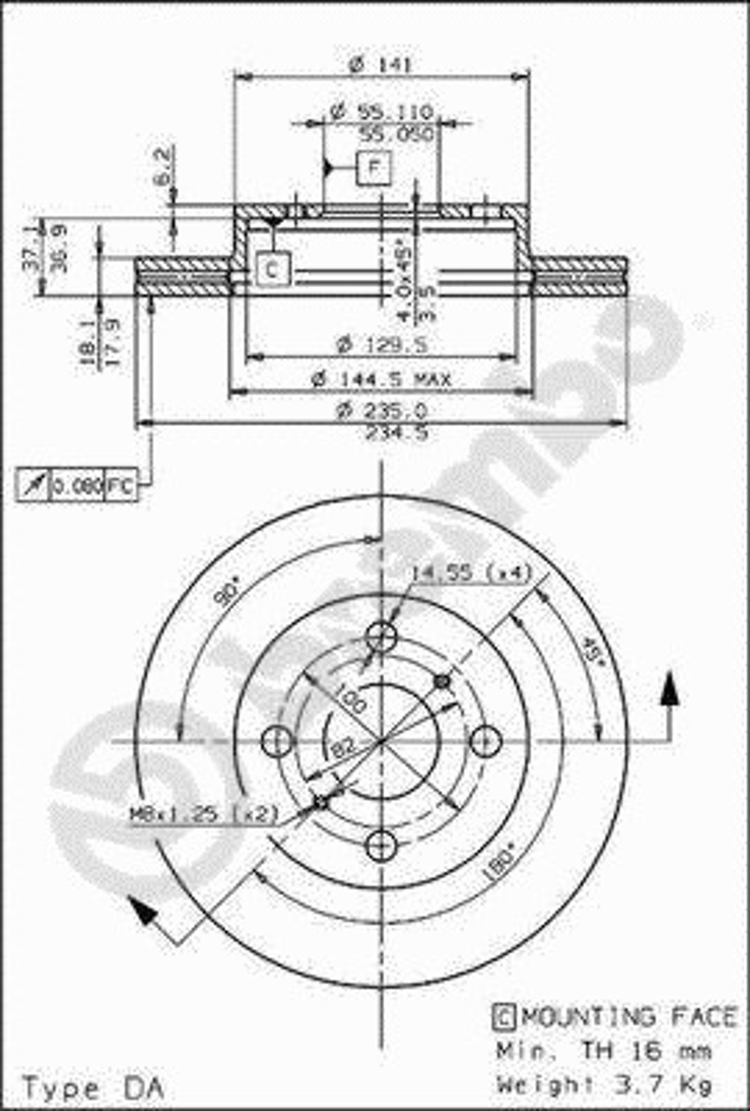 Диск тормозной BRECO BS 8356