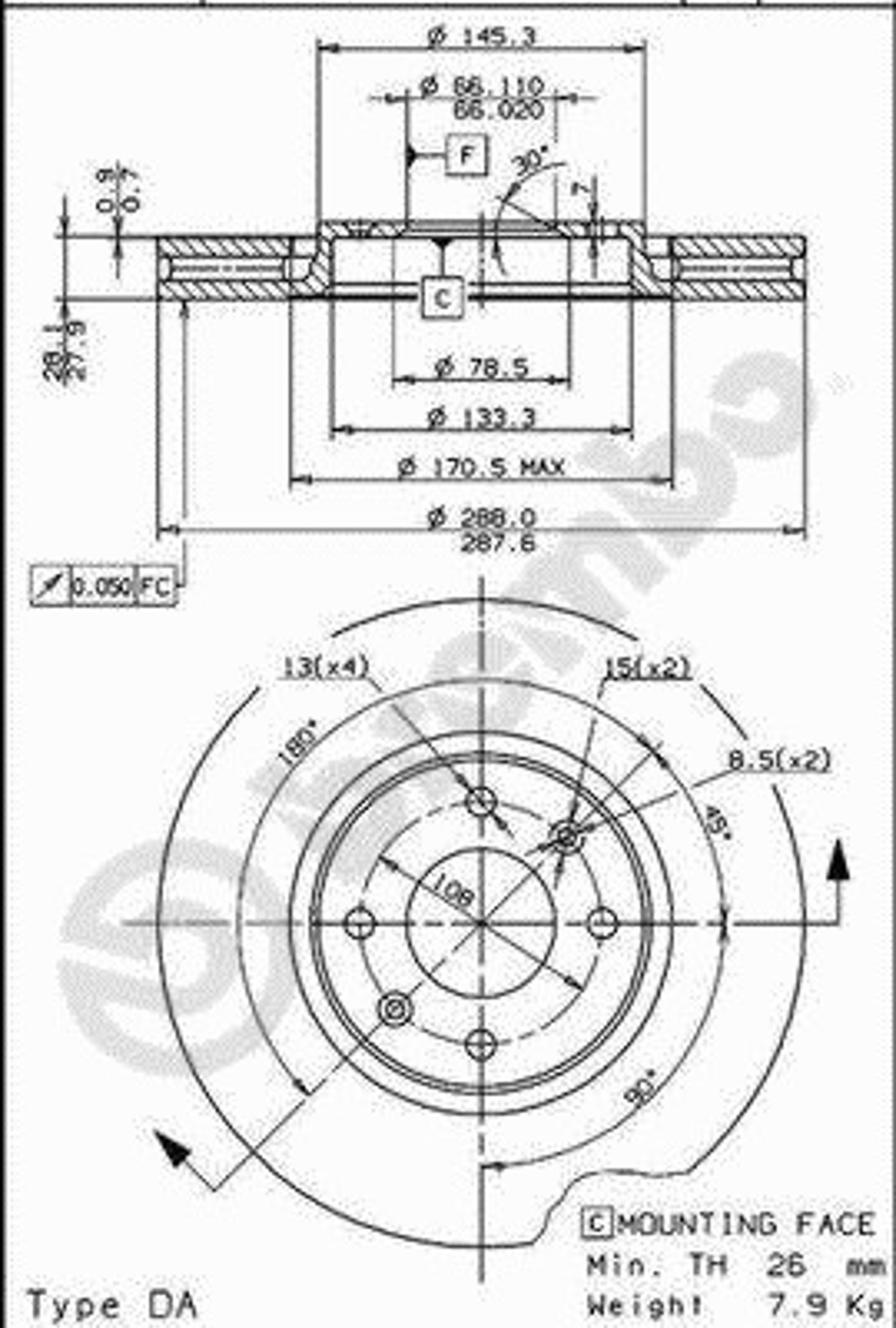 Диск тормозной BRECO BS 8358