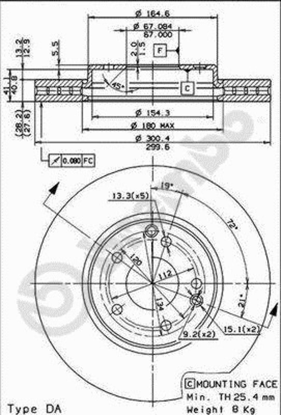 Диск тормозной BRECO BS 8395