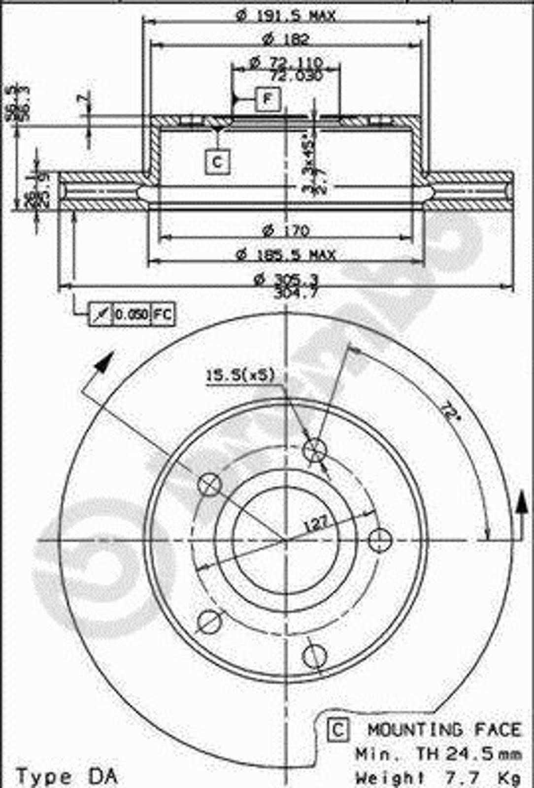 Диск тормозной BRECO BS 8438