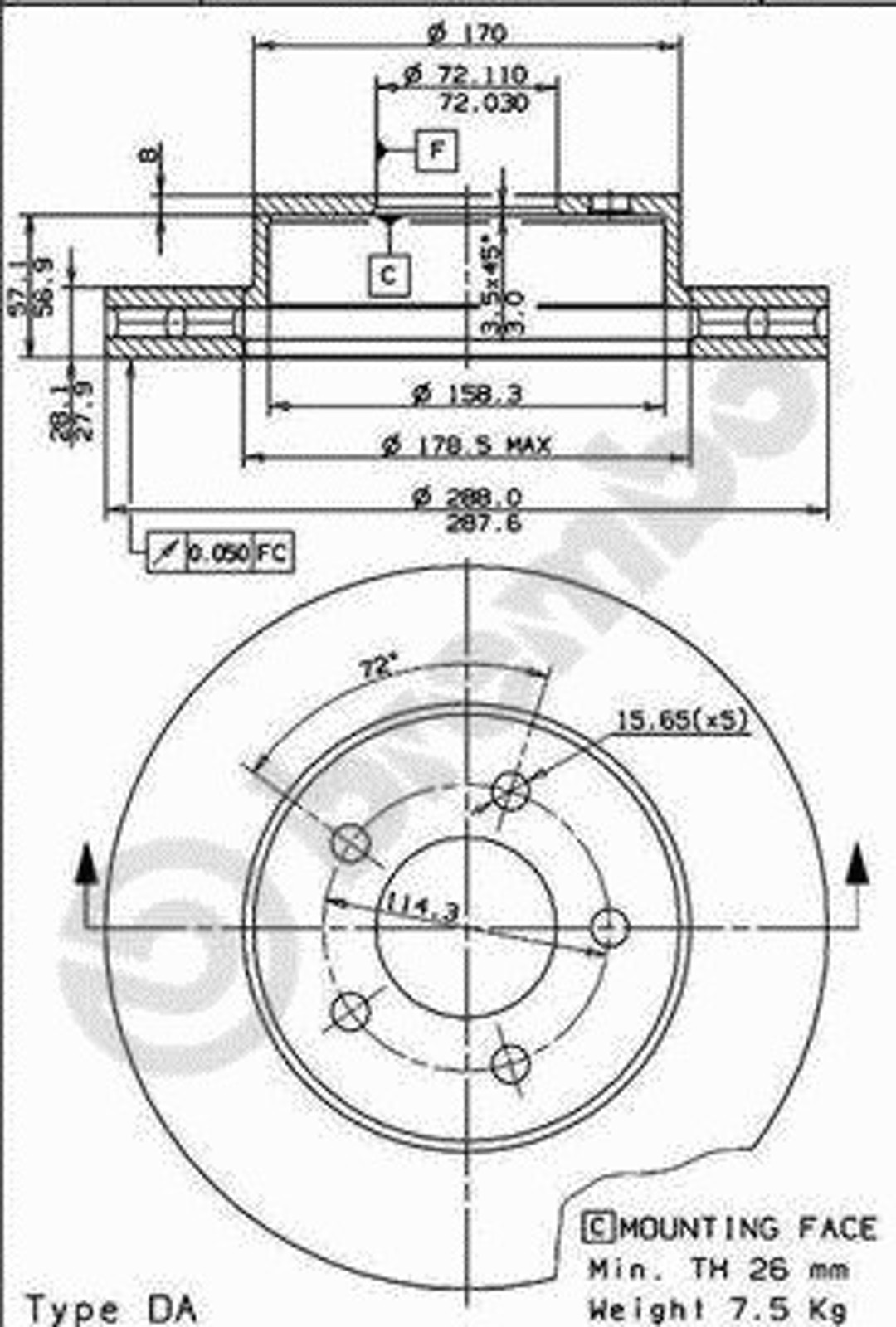 Диск тормозной BRECO BS 8449