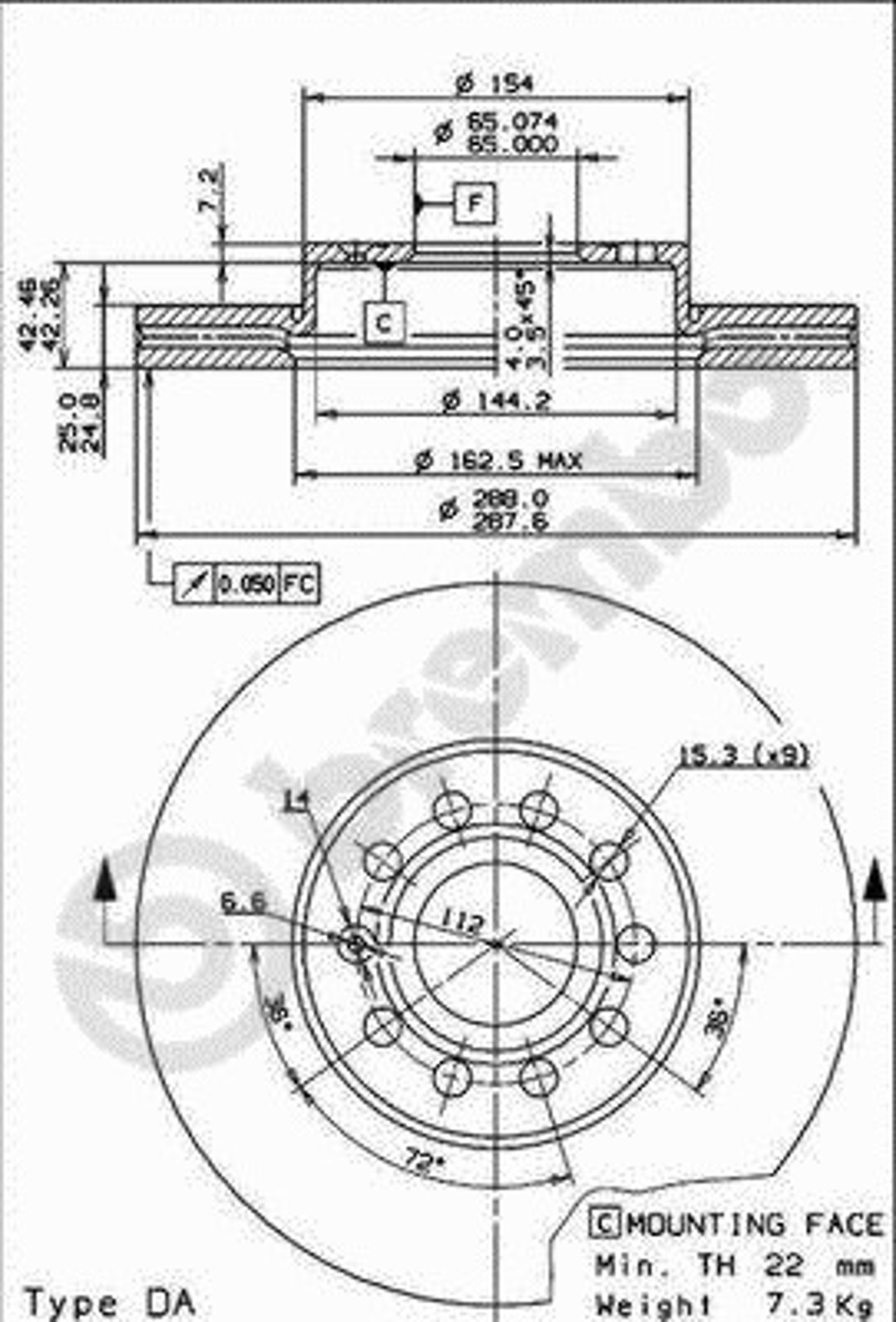 Диск тормозной BRECO BS 8474