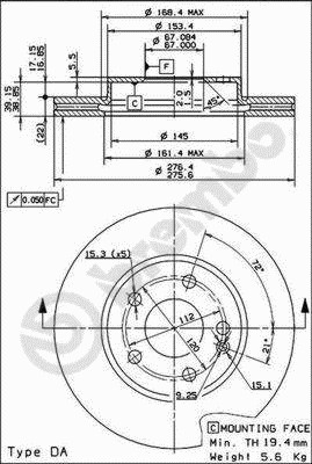 Диск тормозной BRECO BS 8475