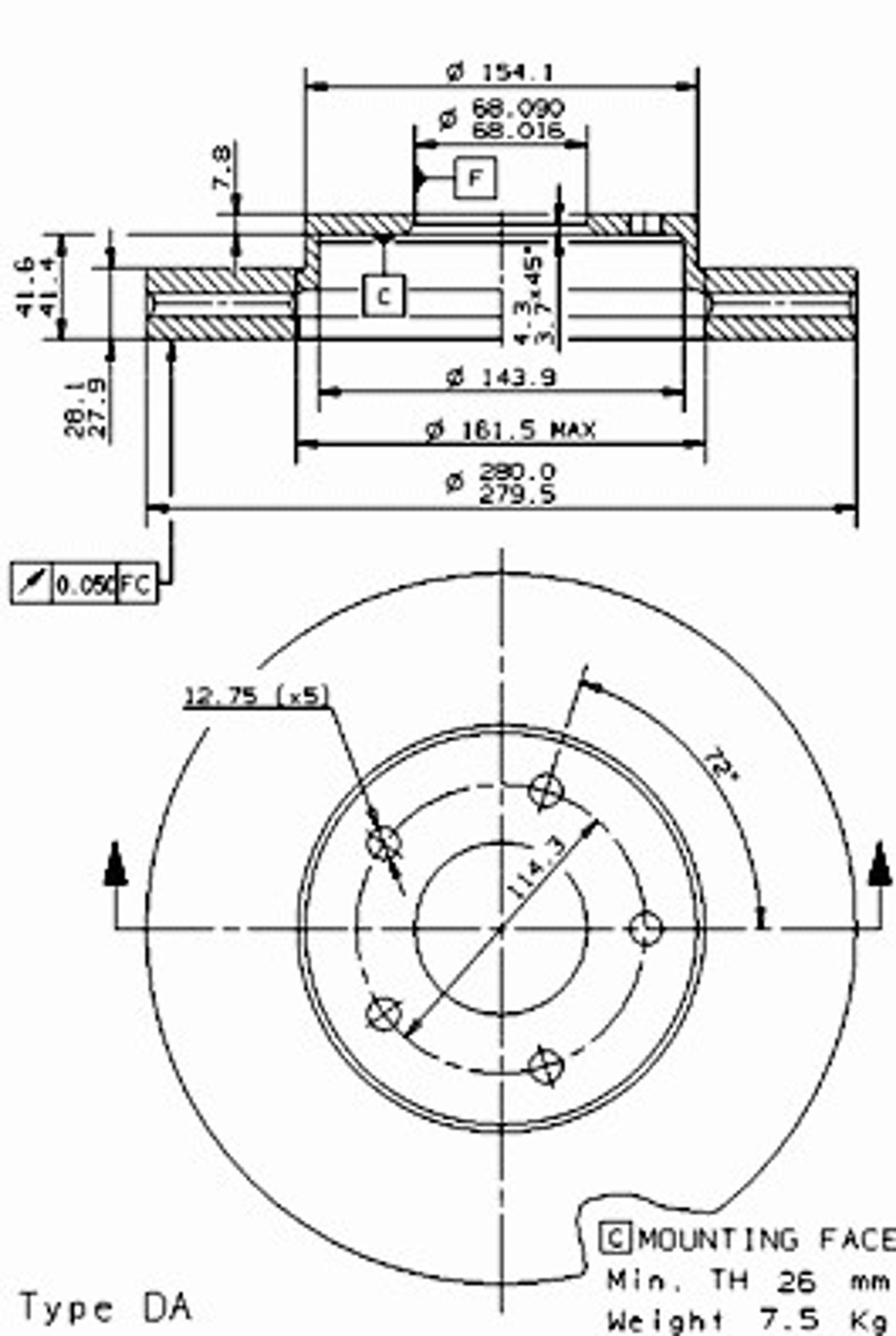 Диск тормозной BRECO BS 8503