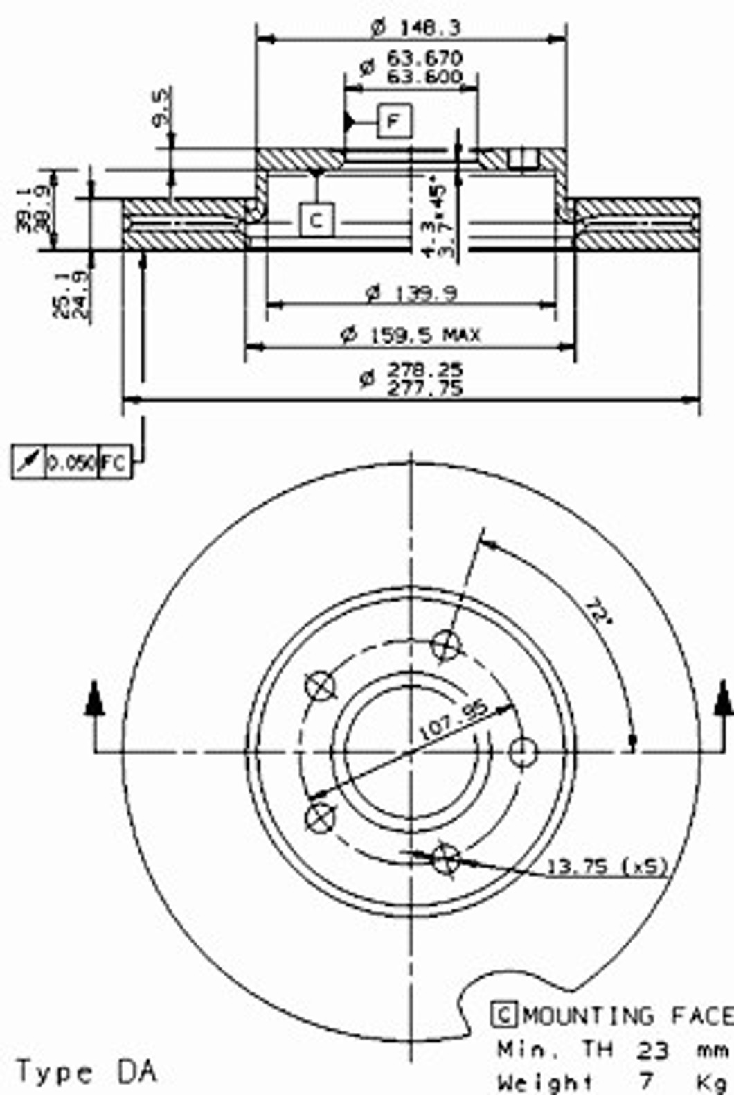 Диск тормозной BRECO BS 8508