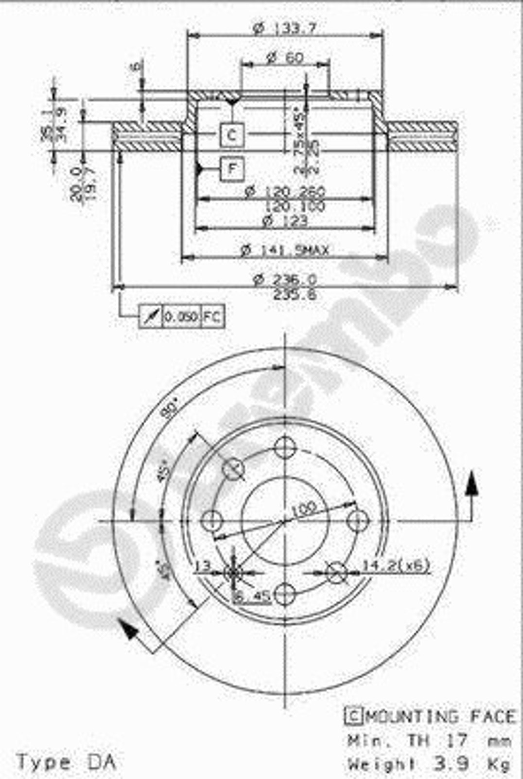 Диск тормозной BRECO BS 8522