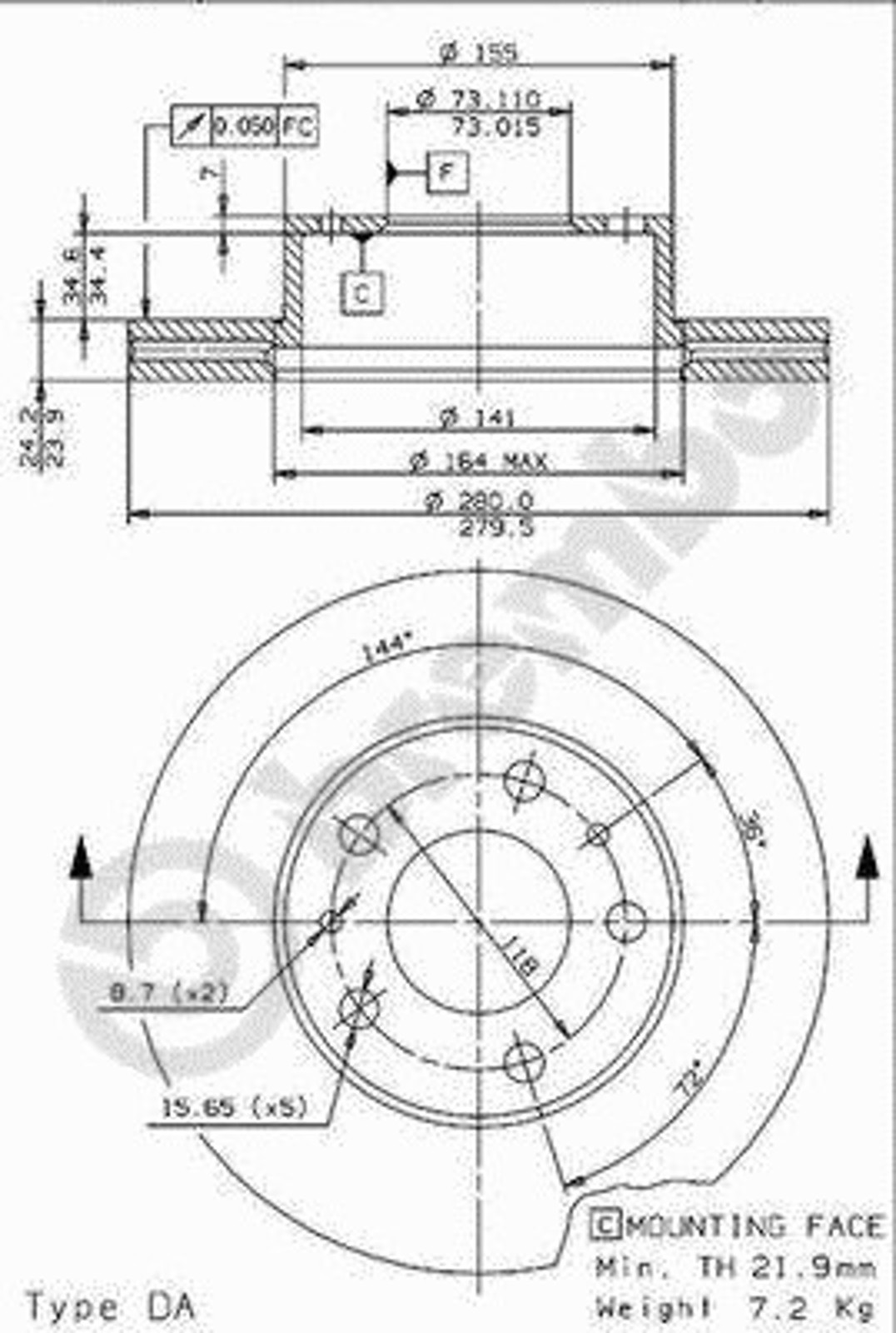 Диск тормозной BRECO BS 8529