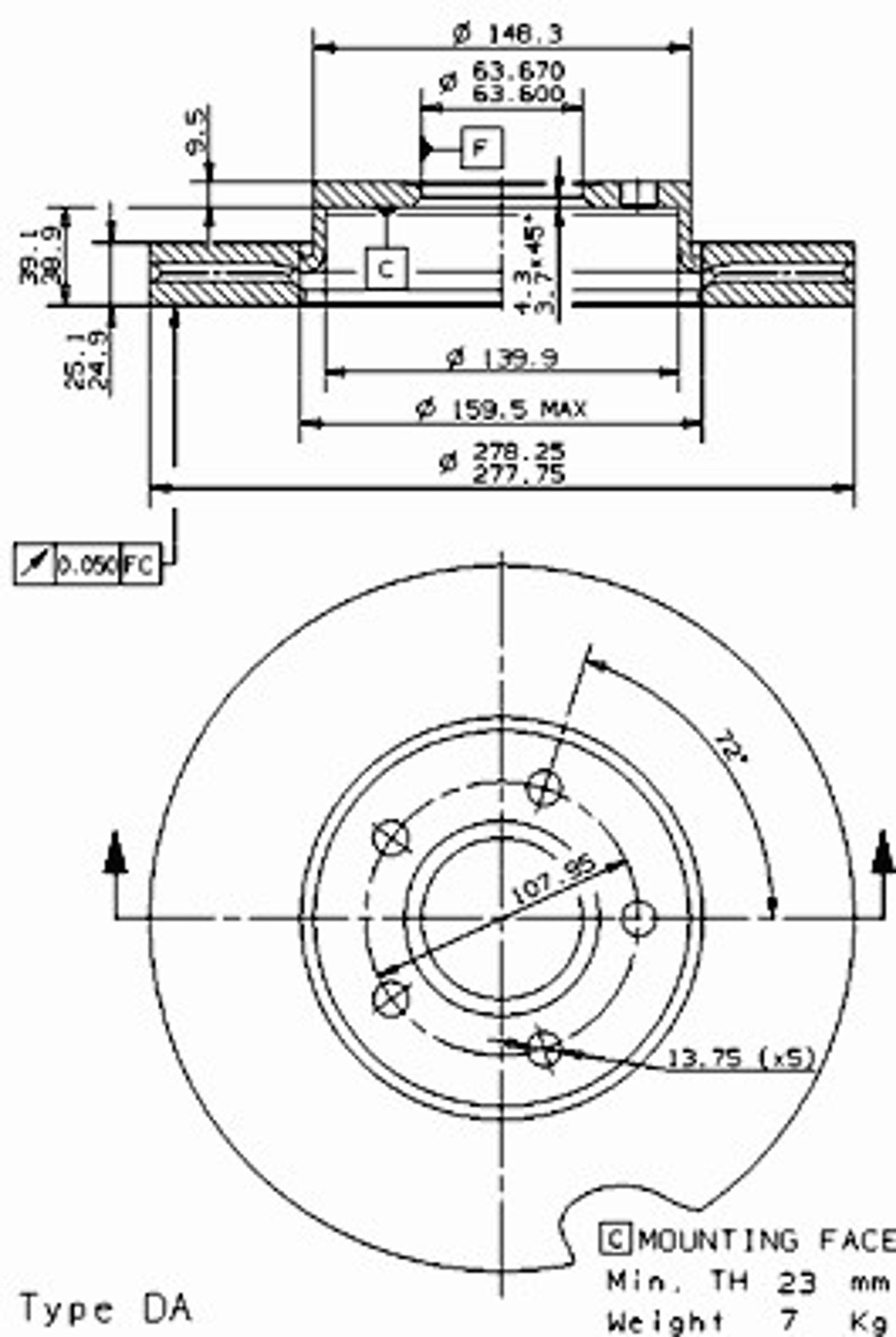 Диск тормозной BRECO BV 8508