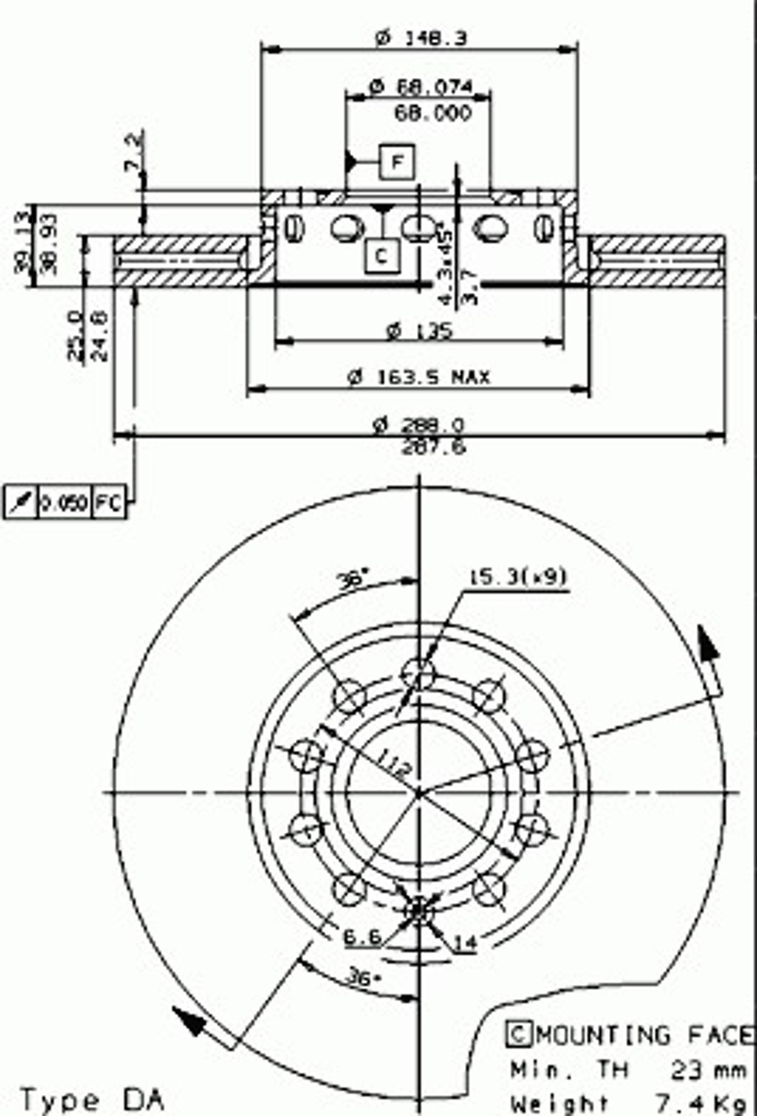 Диск тормозной BRECO BV 8642