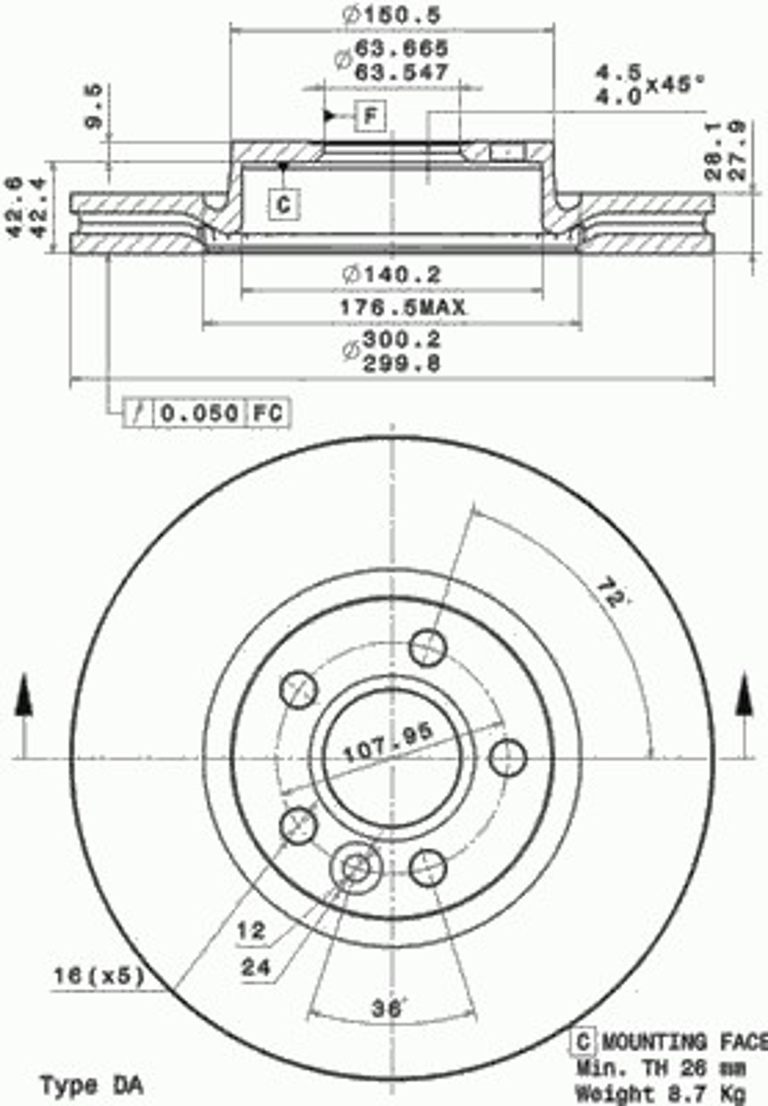 Диск тормозной BRECO BV 8769