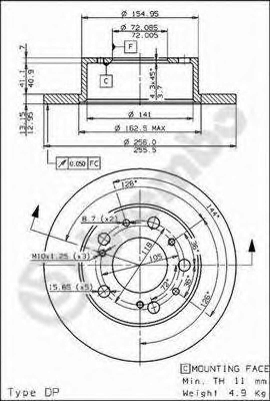 Диск тормозной BREMBO 08.4478.10