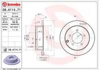 Диск тормозной BREMBO 08.A114.71