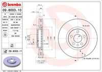 Диск тормозной передний BREMBO 09.8003.11