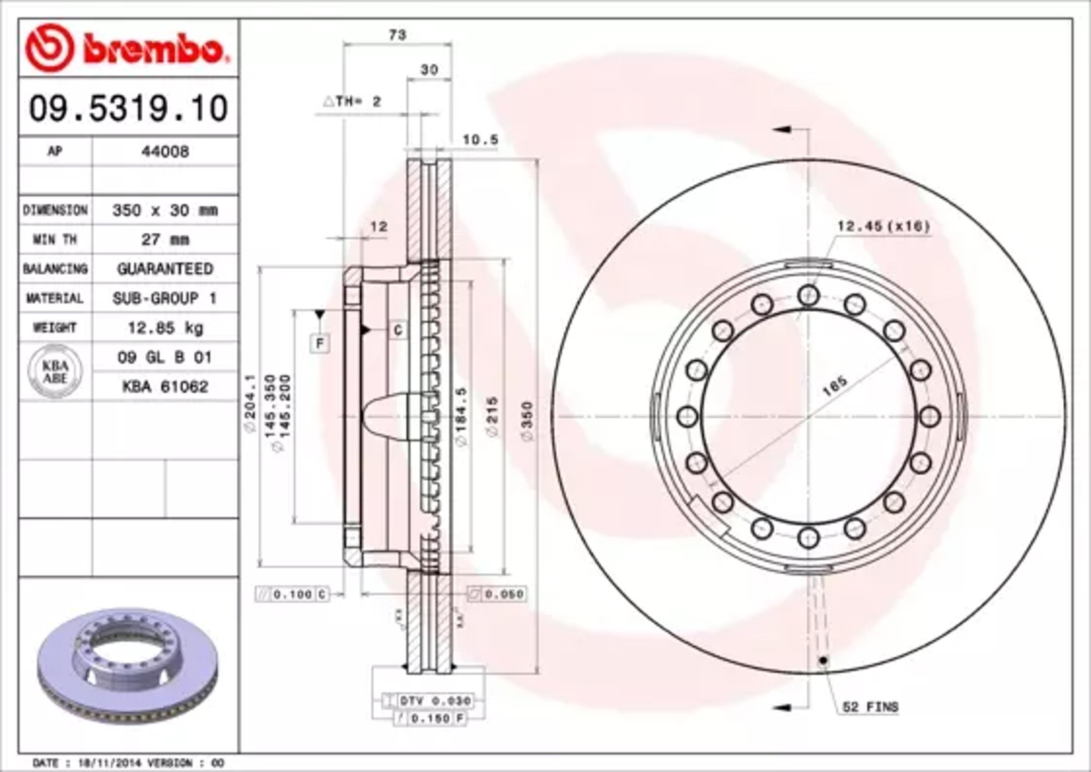 Диск тормозной BREMBO 09.B265.10
