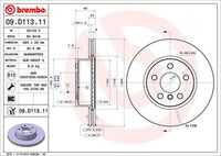 Диск тормозной передний BREMBO 09.D113.11