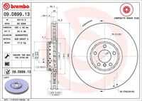 Диск тормозной передний BREMBO 09.D899.13