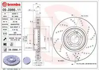 Диск тормозной BREMBO 09.D986.11