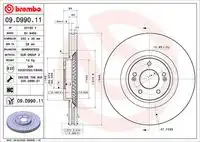 ( 09.d990.11 ) тормозной диск BREMBO 09.D990.11