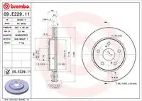 Диск тормозной toyota yaris cross (mxp ) 1.5 (mxpb10) 2020- BREMBO 09.E229.11