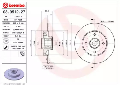 Тормозной диск prime line - with bearing kit