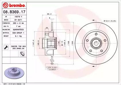 Тормозной диск prime line - with bearing kit