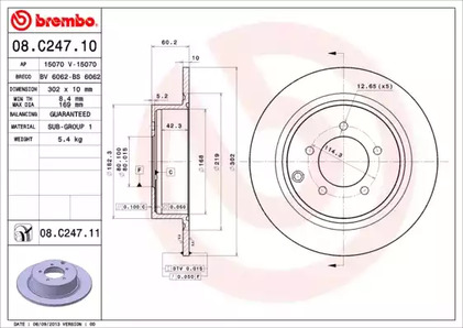 Тормозной диск BREMBO 08.C247.11